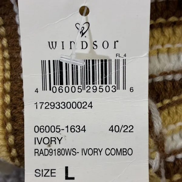 NWT Windsor Halter Striped Crochet Crop Top Ivory Brown Boho Festival Size L - Image 6