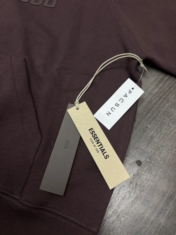 Essentials Fear of God Plum Hoodie Small - Image 4