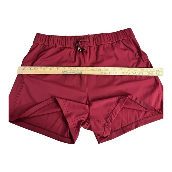 Willit Women's Red Burgundy Active Shorts Size L Pockets Elastic-Waist Sports - Image 7