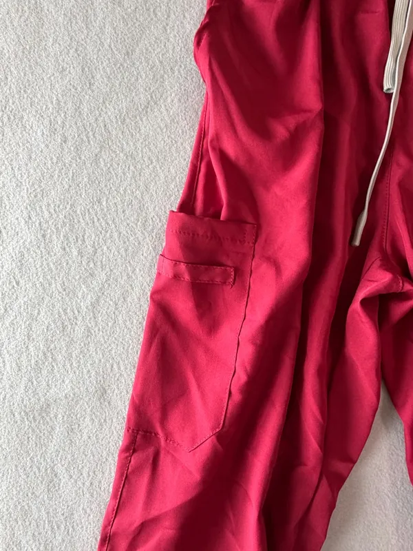 Women's Dark Red Two Piece Scrub Set Size Small #260806 - Image 7