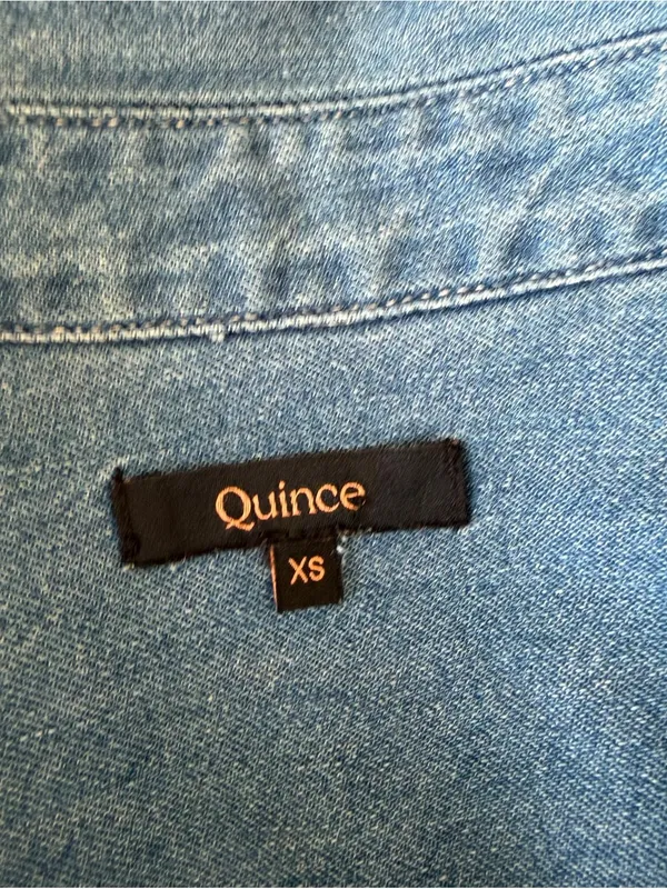 Quince - Distressed Denim Oversized Maxi Shirt Dress Button Front Sz XS - Image 7
