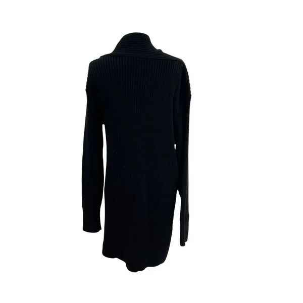Free People Beach‎ Alba Asymmetric Ribbed Sweater Black Tunic Womens Large - Image 8