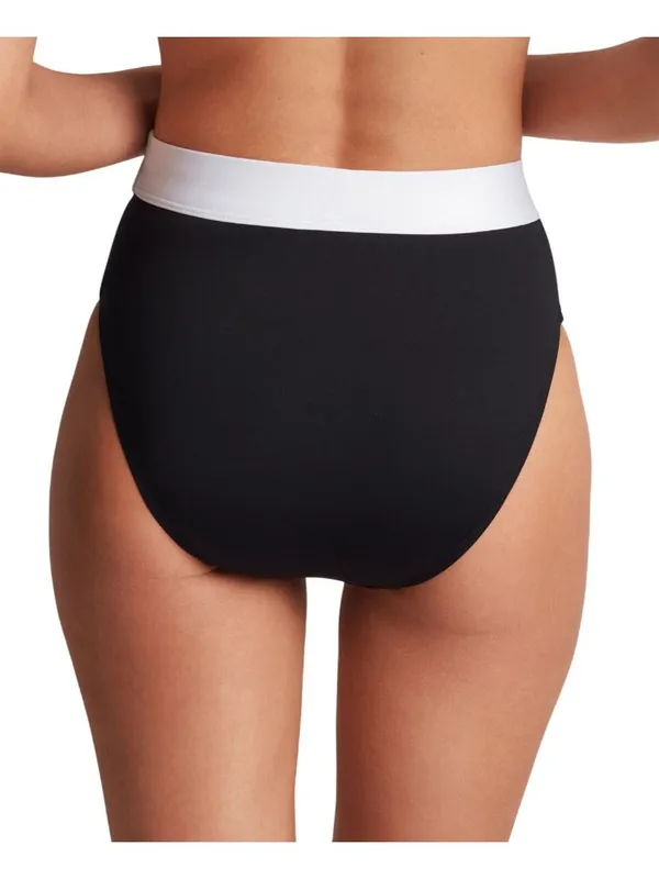 NWT Lauren Ralph Lauren Womens Banded High-Waist Swimsuit Bikini Bottoms Black 4 - Image 3