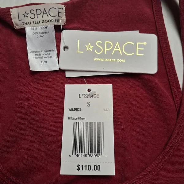 L*SPACE Wildwood Mini Tank Dress Size Small In Cabernet NEW NWT #3 - Image 5