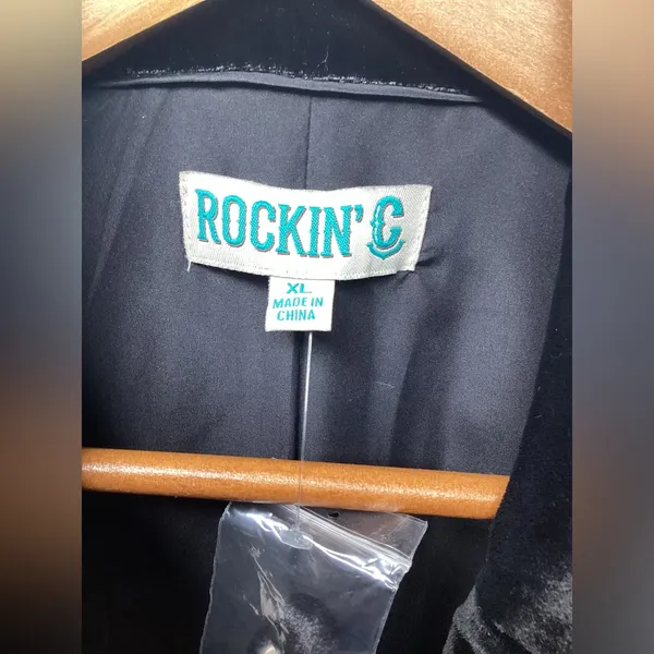 Cavender’s Rockin C Black velvet Women's Single Breasted blazer. Size XL - Image 16