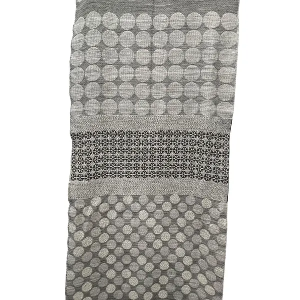 Talbots Scarf Metallic Gray Silver Snowflakes Wool Blend 70" x 20" - Image 6