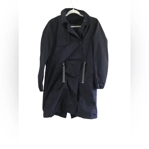 Zara Basic Blue Trench Coat Medium - Image 7