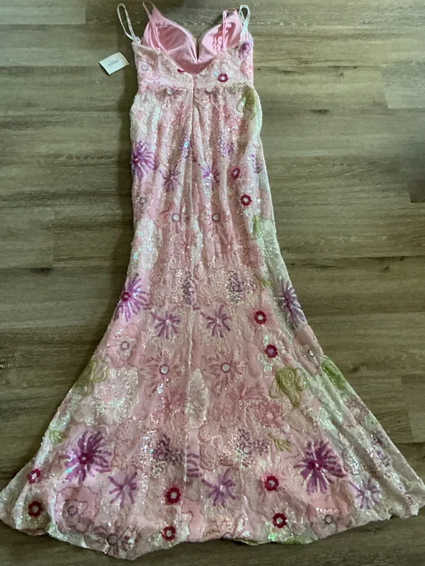 Pink Floral Sequin Prom/Pageant gown - Image 3