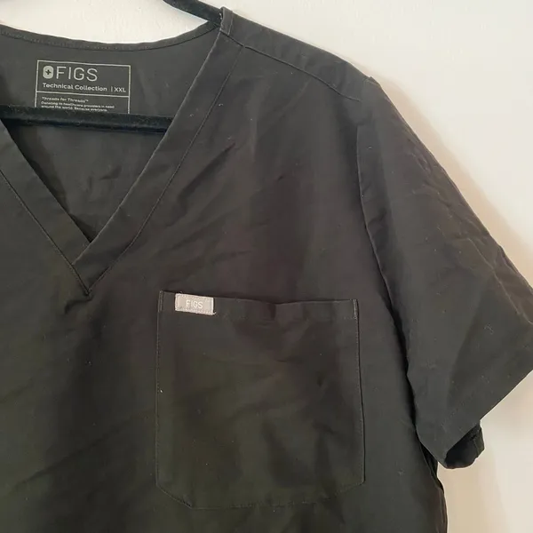 FIGS Black Catarina Scrub Top Uniform Nurse Doctor Medical Women's size XXL - Image 3