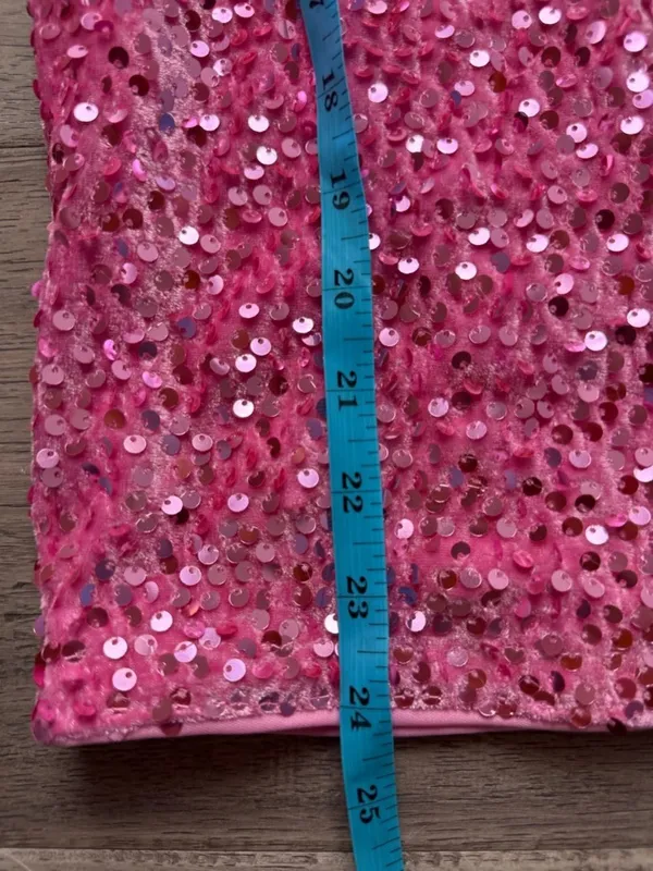 Faeriesty Pink Sequined Strapless Mini Dress Bow Peekaboo - Image 8
