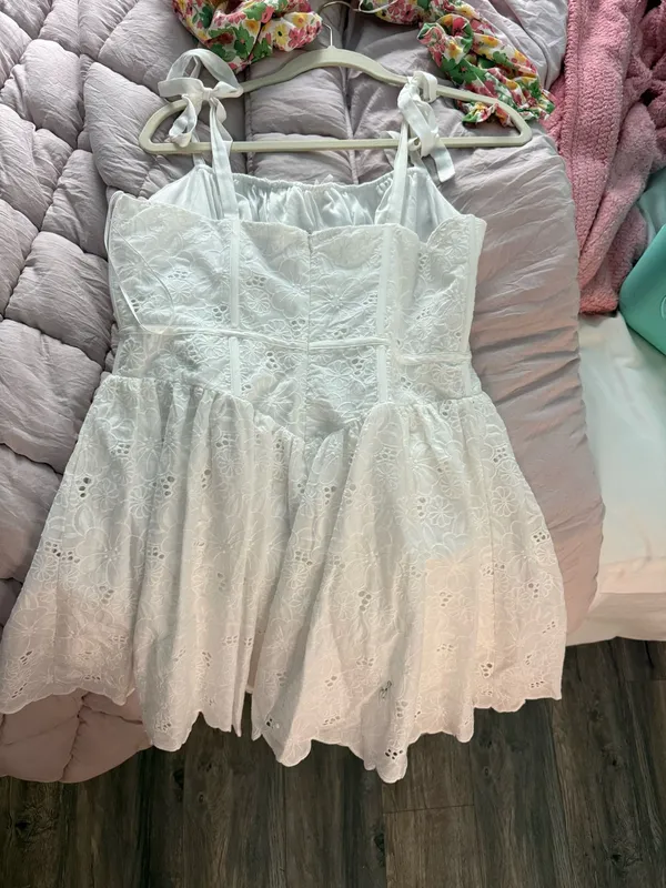 Corset white mini dress Size L - Image 2