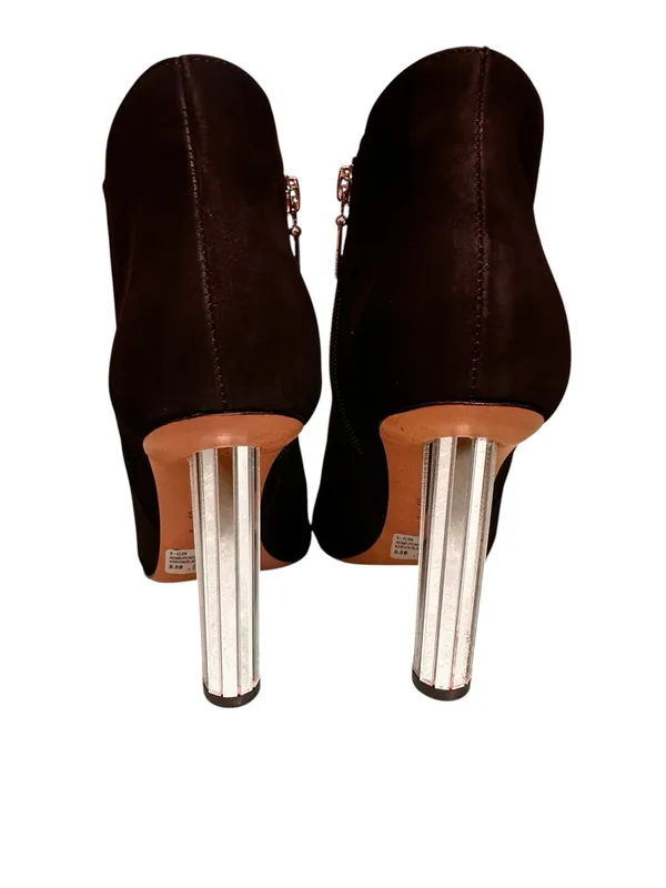 Schutz Elon Mirrored Heel Suede Ankle Booties Black Sz 8.5 - Image 7