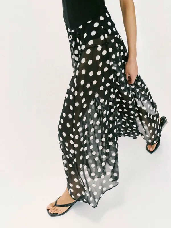 ZARA Polka Dot Combination Dress - Image 6