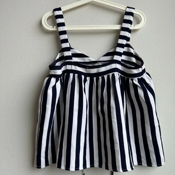 Anthropologie Savanna Jane Babydoll Top Women’s Small Striped Long Sleeve Boho - Image 4