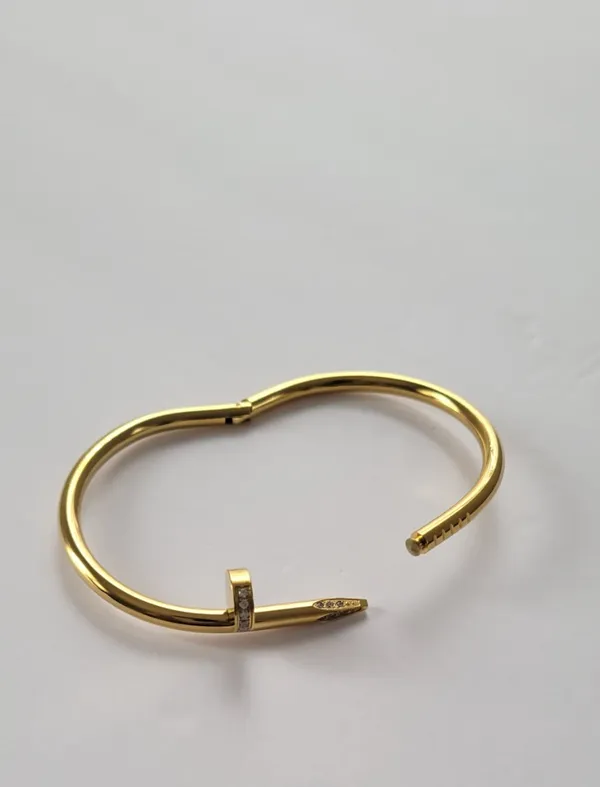 18k Gold Plated Nail Bracelet  - Image 2