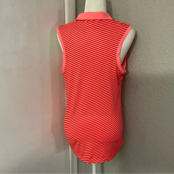 Nike Precision Print Sleeveless Golf Polo Shirt Lava Glow/Max Orange M Dopamine - Image 2