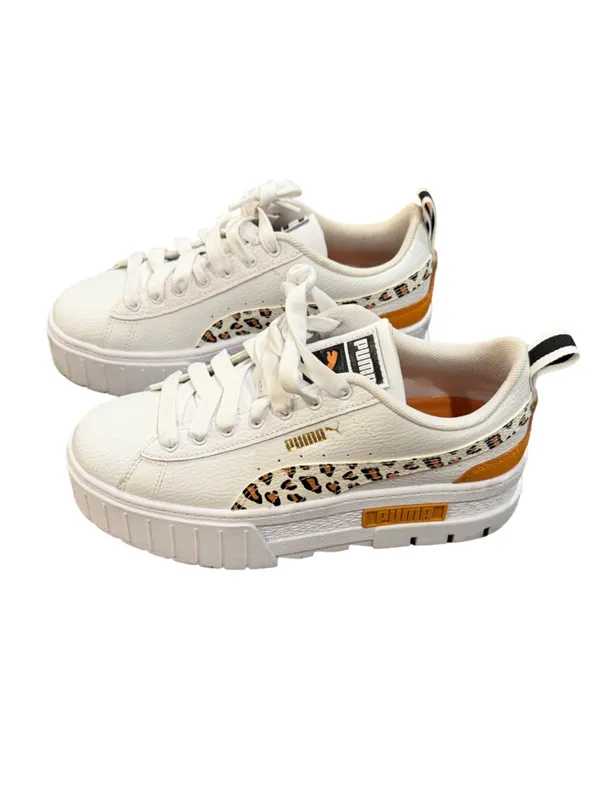 PUMA Mayze Roar Platform Sneakers Shoes White 7 Women's, Size 5.5 Girl's - Image 3