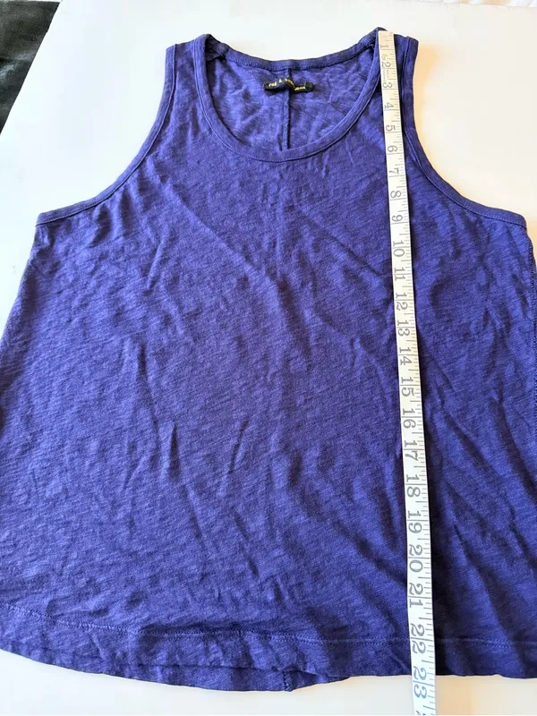 Rag & Bone Slub cotton tank top, sleeveless, indigo blue size M - Image 4