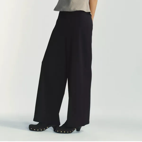 Zara NWT stretchy black wide leg drawstring pants - Image 4