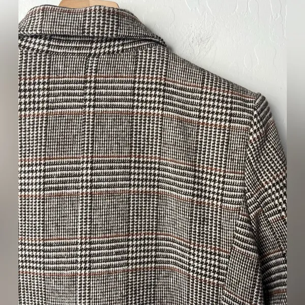 Commense valor plaid oversized overcoat NEW XS Brown - Image 14