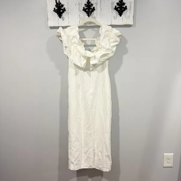 NWT Hello Molly White Bridal Frill Midi Dress | Idolise | Size Small - Image 3