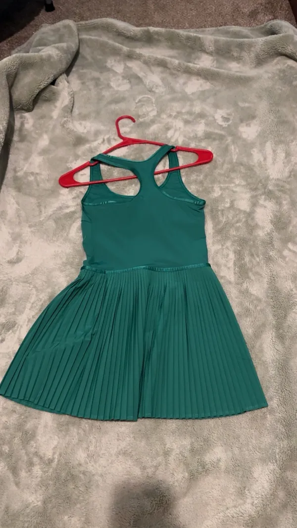 Lululemon Scoop Neck Pleated Tennis Dress Green Cascadia 2 - Image 4