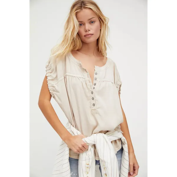 Free People Summer Love Top in Dust Storm - Image 3