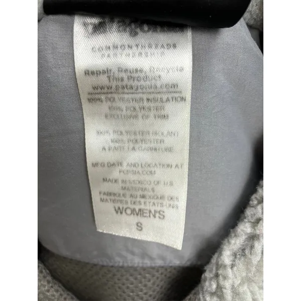 Patagonia Los Gatos Gray Sherpa Fleece Jacket Full Zip Womens Size Small Outdoor - Image 13