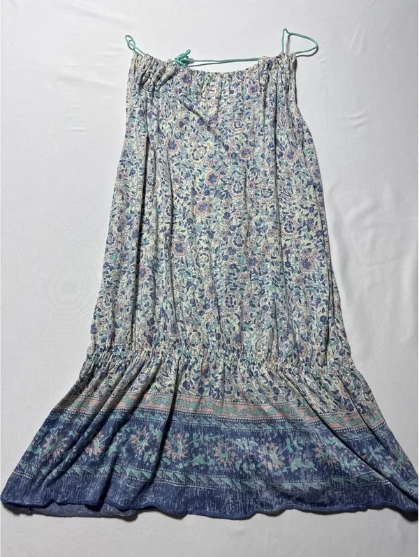 Free People Floral Boho Maxi Dress with Adjustable Straps - Image 2