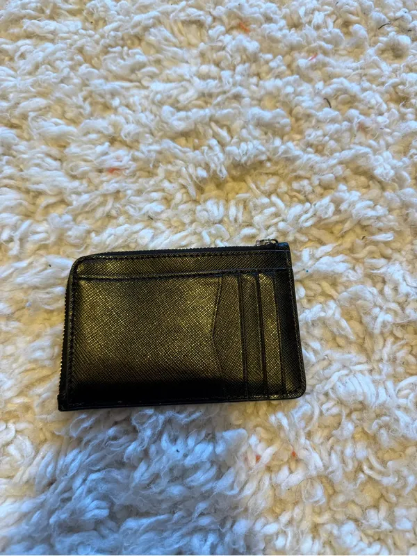 kate spade Black Zip Card Wallet with Gold Logo - Image 2
