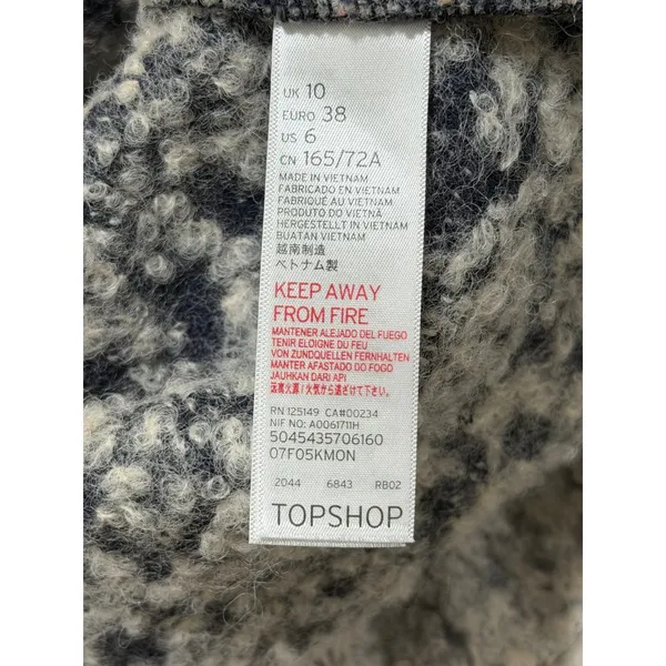 TOPSHOP Abigail Gray Boucle Hooded Wool Blend Coat Size‎ 6 Classic Warm Winter - Image 6
