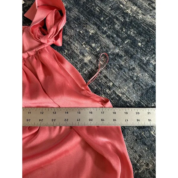 MNG By Mango Dress Women's Coral Halter Sleeveless Satin Lined Size 4 NEW - Image 7
