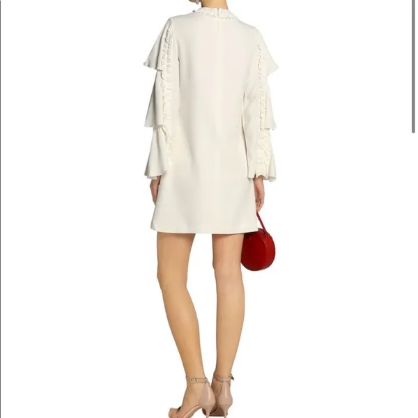 Alexis London Ivory Tiered Mini Dress Long Sleeve Flare Dress XS - Image 3
