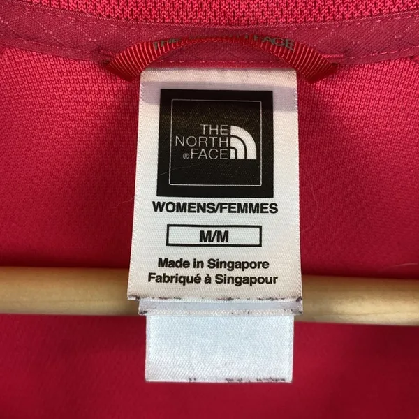 North Face Women's Pink Long Sleeve Quarter Zip Neck Fleece Athletic Top M - Image 5
