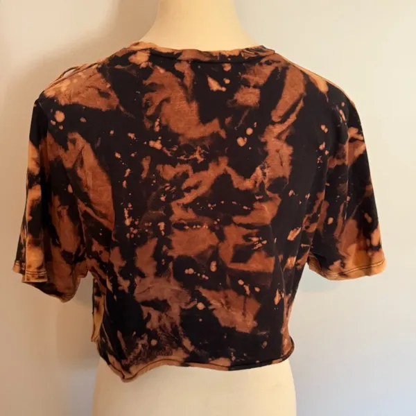 NEW Better Be women's medium black/brown distressed crop top t-shirt - Image 6