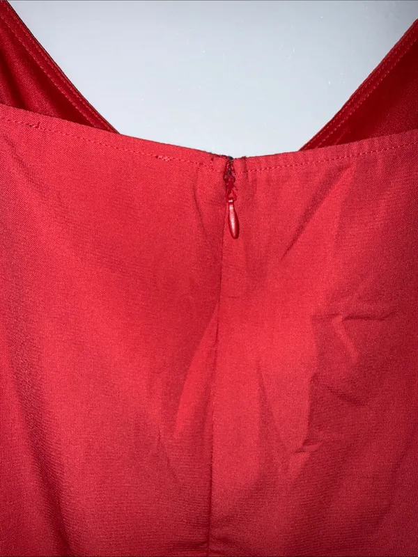 Lulu's Bright Red Midi Slip Dress with Spaghetti Straps - Image 10