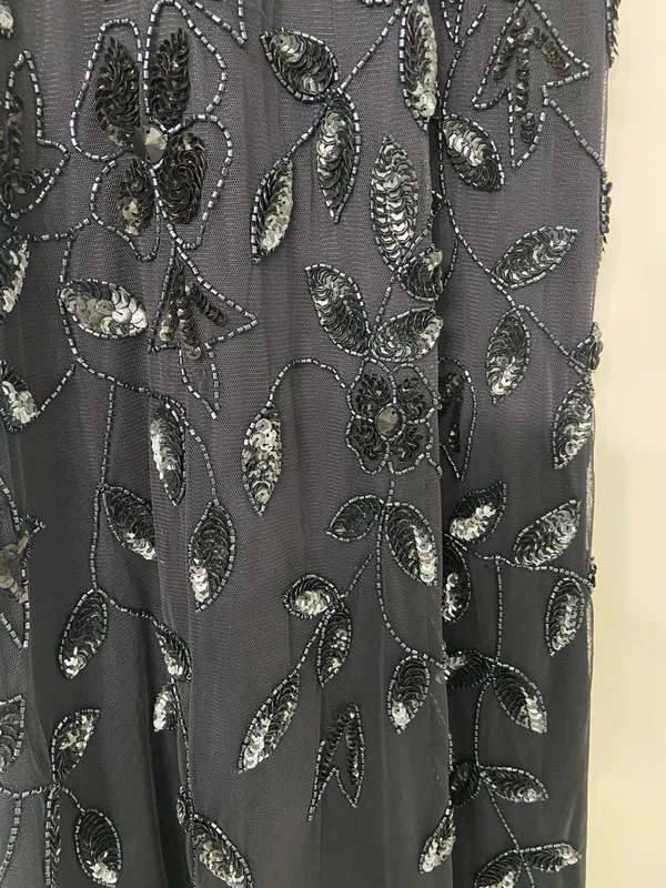 Adrianna Papell Halter Floral Sequin Maxi Prom Gown Blue NEW - Image 5