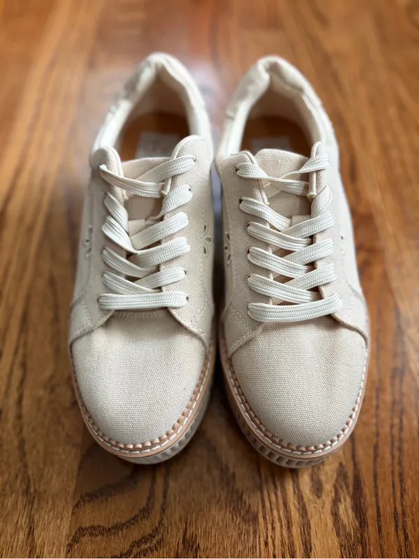 DV by Dolce Vita Brin Floral Platform Sneakers Cream Women’s 8 - Image 2