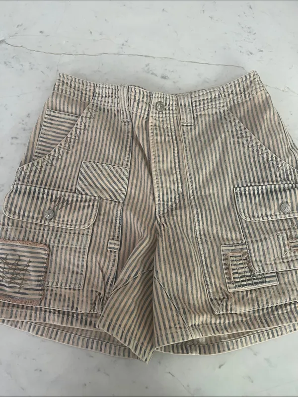 We The Free Day Dreamer Railroad Free People Boho Striped Shorts - Image 5