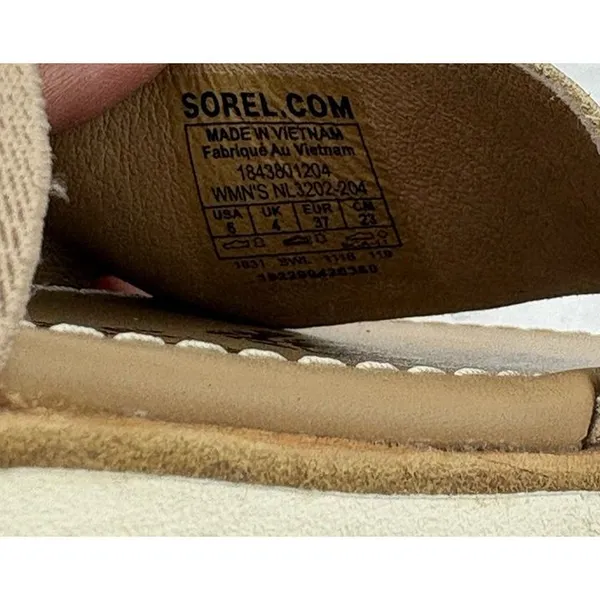*SOREL Shoes Woman’s Size 6 Gold Tan Metallic Ella II Leather Strappy Sandals - Image 11