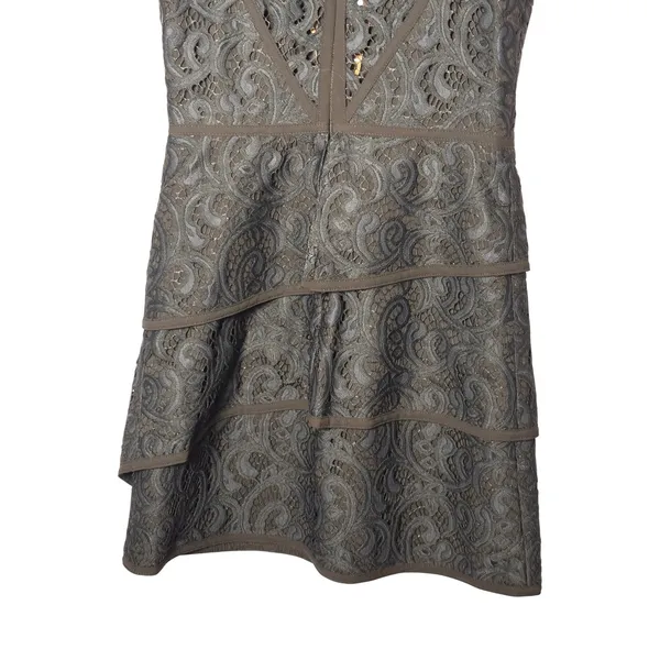 BCBGMAXAZRIA Dress‎ 2 Black Lace Tiered Sleeveless Hanah Cocktail Gothic Chic - Image 6