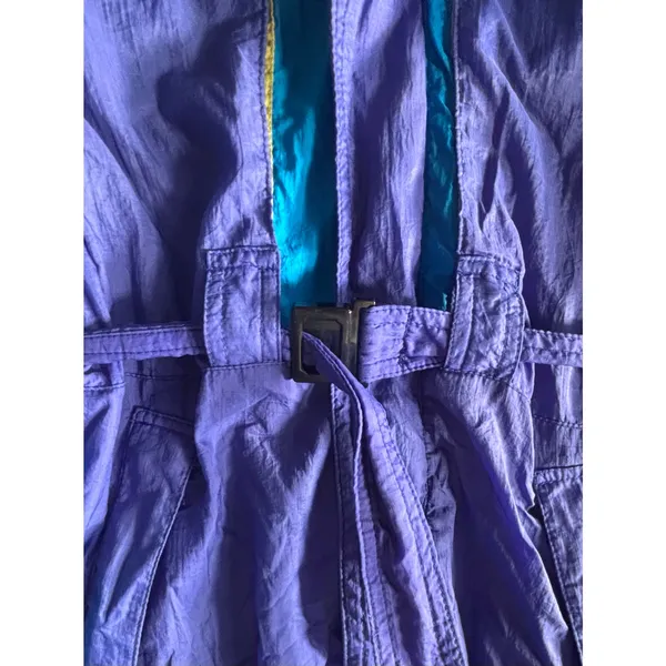 Vintage 90s Inside Edge Purple Blue One Piece Ski Suit‎ Youth XL Womens Fit Snow - Image 12
