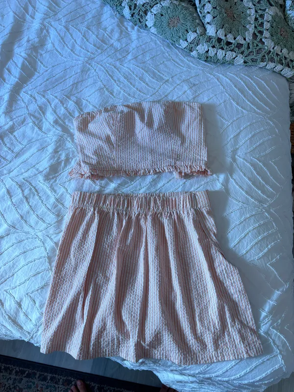 Striped Skirt / Crop Top Set Multi Size XS - Image 4