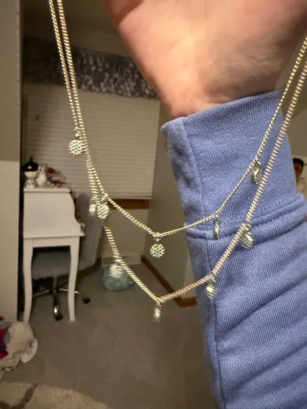 Gold and sliver layered necklace - Image 2