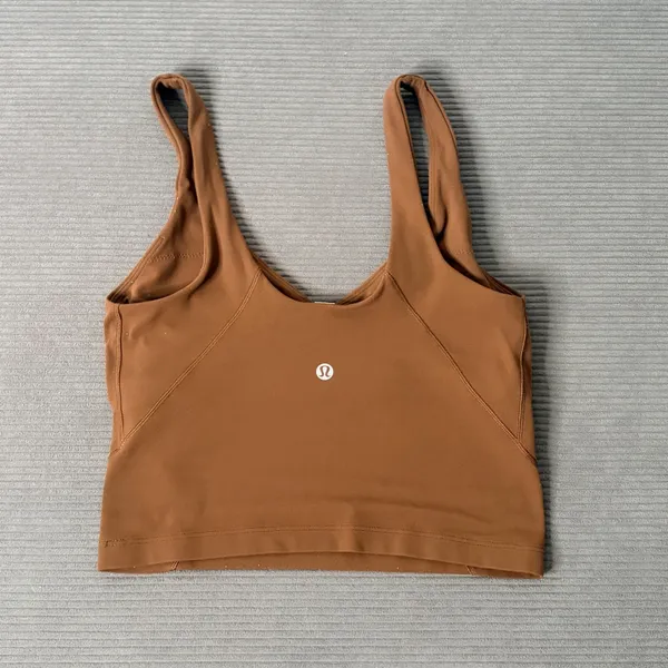 Lululemon Align Tank Top Women 4 Roasted Brown Nulu Built-in Bra Crop W1DUVS - Image 5