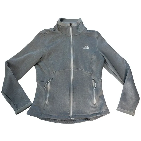 The North Face Gray Full Zip Fleece Jacket Women’s Medium - Image 3