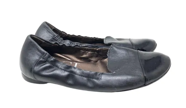 AGL black leather black cap toe patent leather ballet flats 36 6 - Image 2