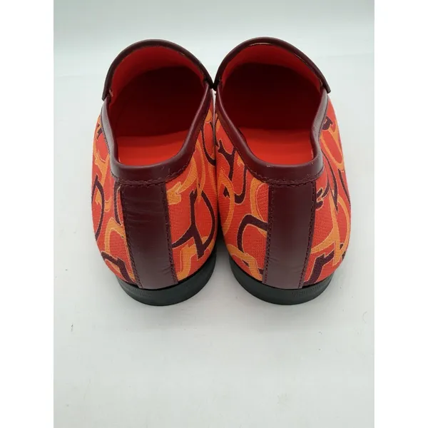 Gucci Jordaan Womens Horsebit Flat Loafer Orange Canvas LOGO EU 38.5 US 8.5 $998 - Image 5