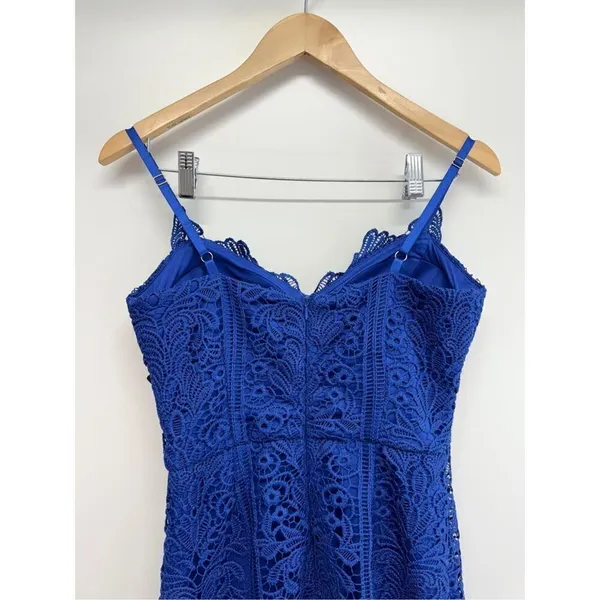 GUESS Dress Size 4 Blue Lace Strappy‎ V Neck Sleeveless NEW - Image 7