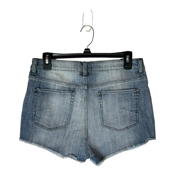 Talula Aritzia Shorts Womens 30 Blue Denim Medium‎ Wash High Rise Raw Hem Jean - Image 3